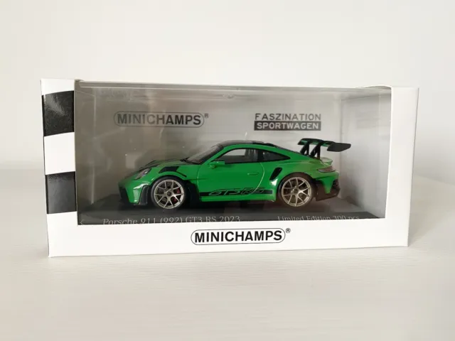 Brand New 1:43 Minichamps 2023 Porsche 992 911 GT3 RS in Green Limited Edition!!