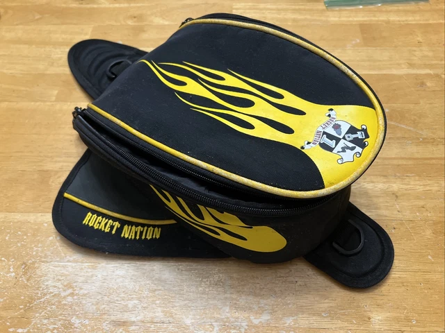 Joe Rocket Motorcycle Tank Bag - Black Yellow Rocket Nation
