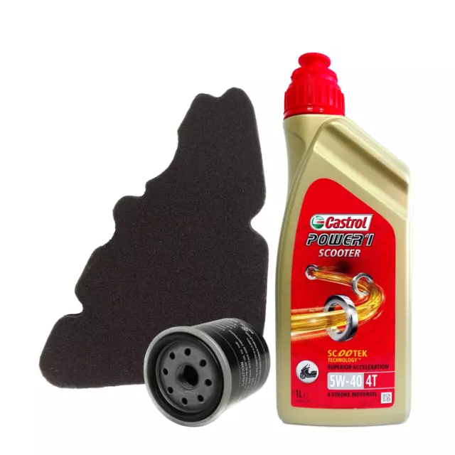 Kit/tagliando Liberty 125/150 Castrol Scootek 5W40 filtro olio aria originale