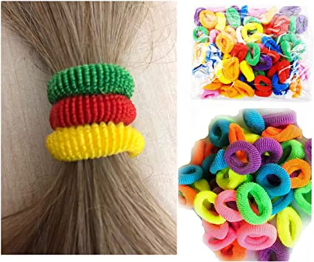 50 Hair Mini Bobbles Hairband Elastic Colour Bands Kids Baby Ponytail Stretchy