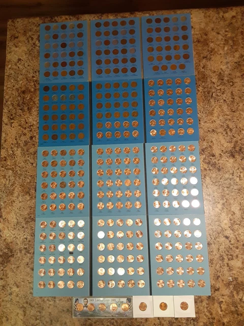 lincoln penny set collection 1909 vdb-2022 p d s wheat cent includes bu memorial 2