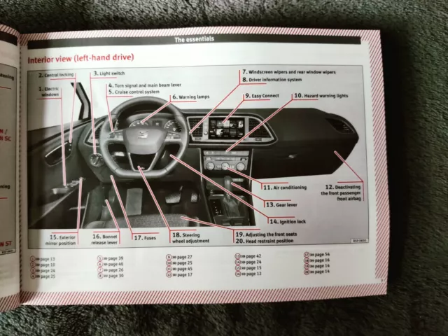 Genuine Seat Leon 2013-2017 Owners Manual Handbook Wallet Pack Y-303 2