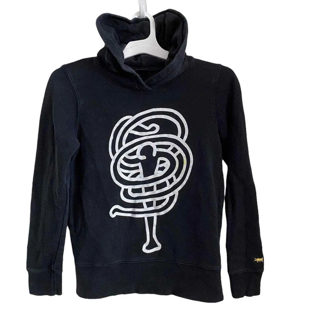 SPRZ NY Uniqlo Keith Haring Hoodie Youth Kids Size Medium Black White Sweatshirt