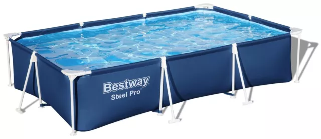 Bestway Steel Pro 9ft x 6ft Rectangular Outdoor Swimming Pool with Filter Pump