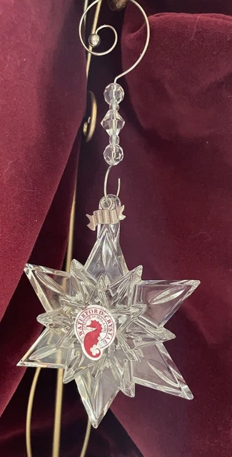 WATERFORD Crystal 2004 SNOW STAR Christmas Ornament with Enhancer Ireland