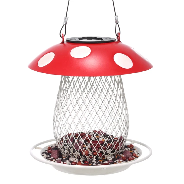 Tomfeel Champignon Mangeoire à Oiseaux Lampe Solaire Lumières Mangeoire à N8Z6