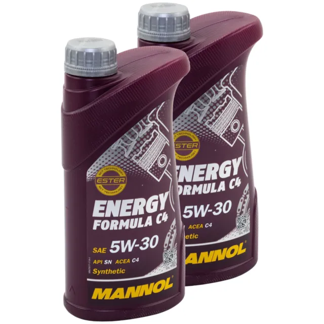 Olio 2x 1Liter Mannol 5W30 Energia Formula C4 per Chrysler Dacia Fiat Mazda MB