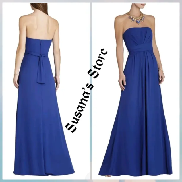 Nwt Bcbg Maxazria Royal Blue Whitley Strapless Gown Size 4 Msrp $338