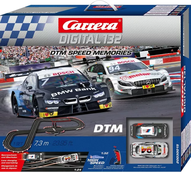 Carrera Digital 132 Rennbahn Autorennbahn DTM Speed Memories Set / Grundpackung