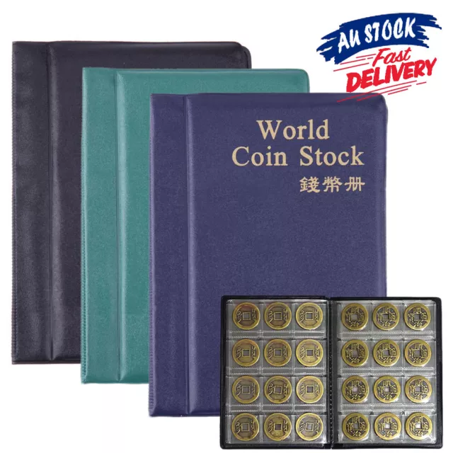 120 Coins Penny Collection Holder Money Storage Collecting Pockets Book Album