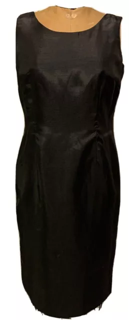 Le Suit Separates Womens Sheath Dress Black Jewel Neck Sleeveless Back Slit sz 6