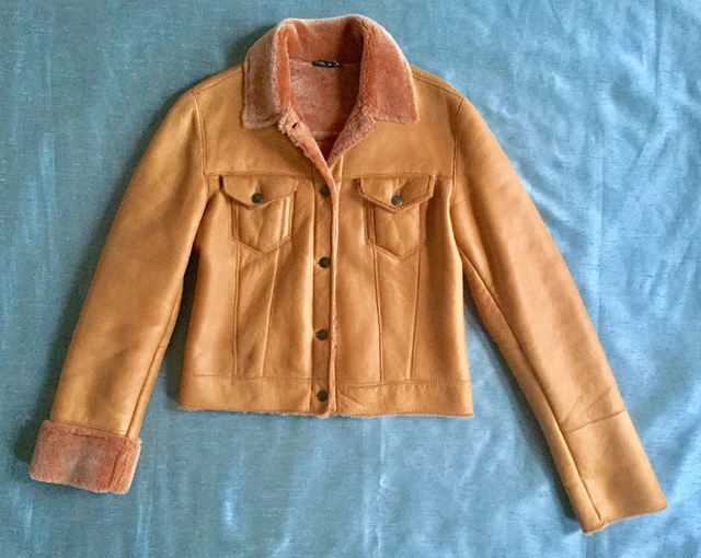 Manzari Shearling Trucker Jacket made in italy w/spanish shearling super soft M Manzari Shearling Trucker Jacket made in italy w/spanish shearling super soft M