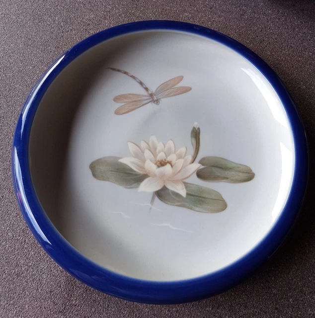 Scandinavian Royal Copenhagen Porcelain Fruit Bowl Dragonfly & Waterlilies 24cm