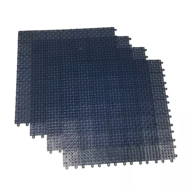 RSI Floor Mat System Interlocking (22" x 22") (Set of 4-Tile) Polypropylene Blue