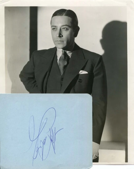 ACTOR George Raft autograph, signed album page & photo