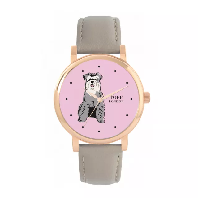 Toff London TLWS-84258 Ladies Grey Miniature Schnauzer Dog Watch