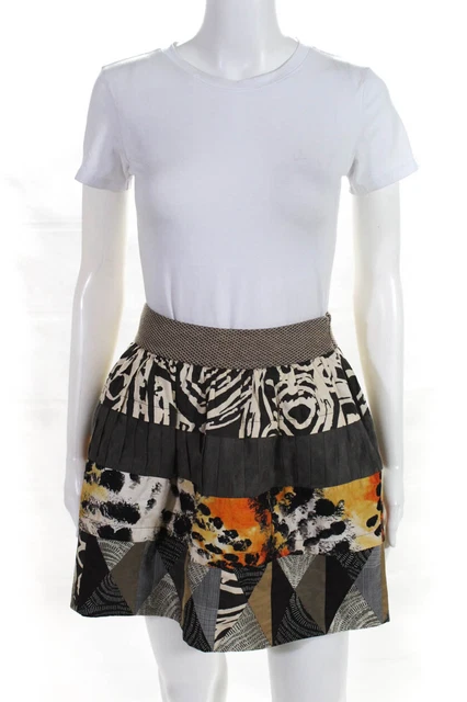 Diane Von Furstenberg  Womens Animal Print Mini Skirt Brown Size 0 LL19LL