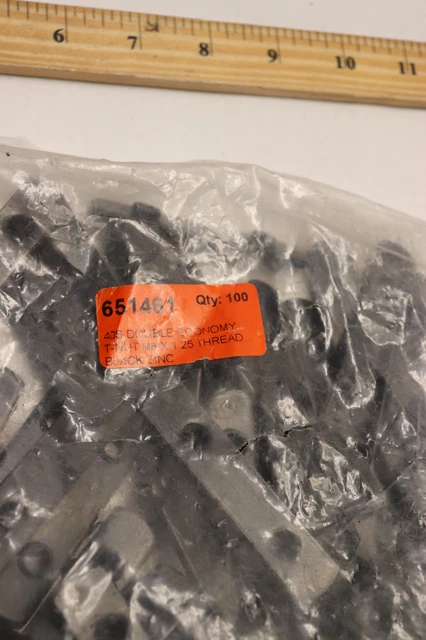 (100-Pk) 40S Double Economy T-Nuts Black Zinc M8x1.25 651461