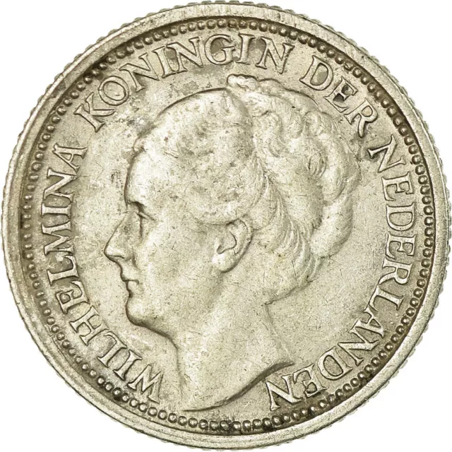 [#729492] Monnaie, Pays-Bas, Wilhelmina I, 10 Cents, 1937, TTB+, Argent, KM:163
