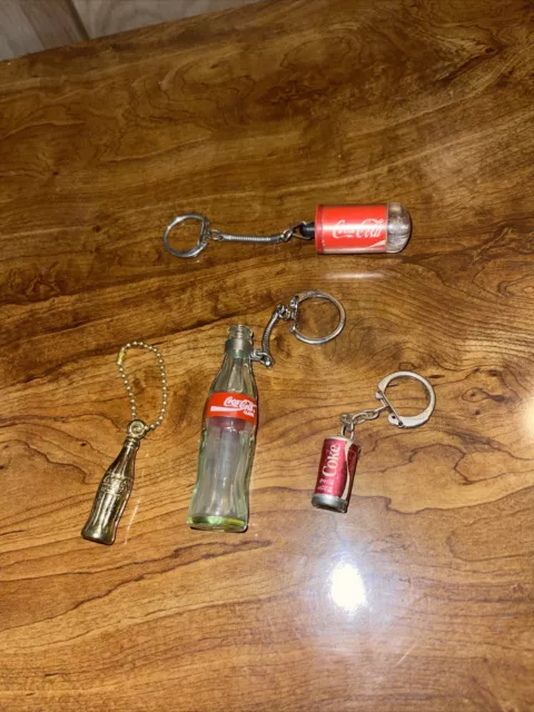 4 Piece Vintage Coca Cola Coke Collectible Lot-Key Chains