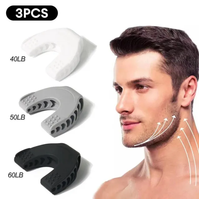JAW EXERCISER 3 Resistance Levels Silicone Jawline Exerciser For