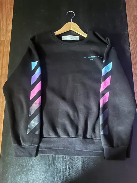 Off-White Black Diagonal Gradient Crewneck Sweatshirt