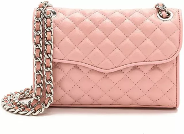 Rebecca Minkoff Mini Affair quartz shoulder bag quilted Pink Silver