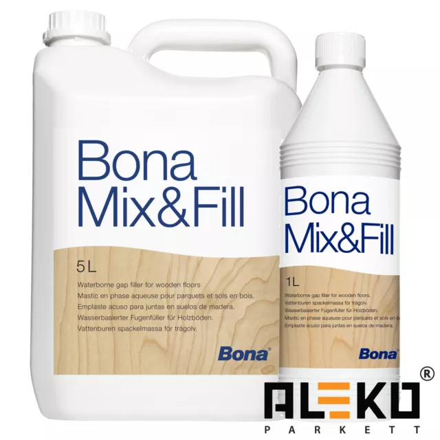 BONA Mix & Fill Parkett Fugenkitt 1L 3L 5L Fugenkittlösung Fugenfüller Fugen