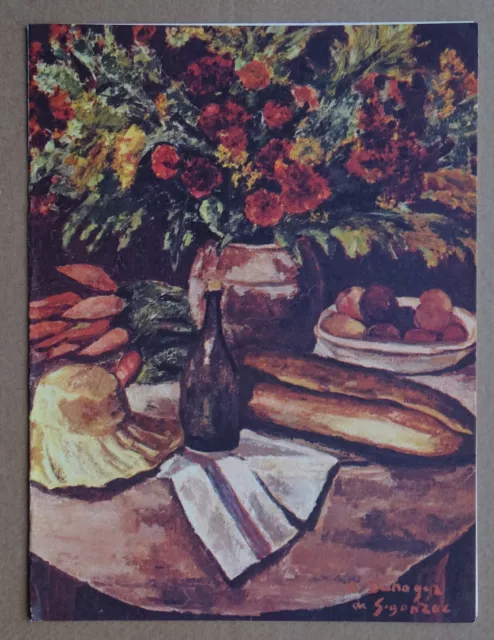 Menu orig 1963 Cie Chargeurs Réunis Paquebot Foucauld Dunoyer de Segonzac Fleurs