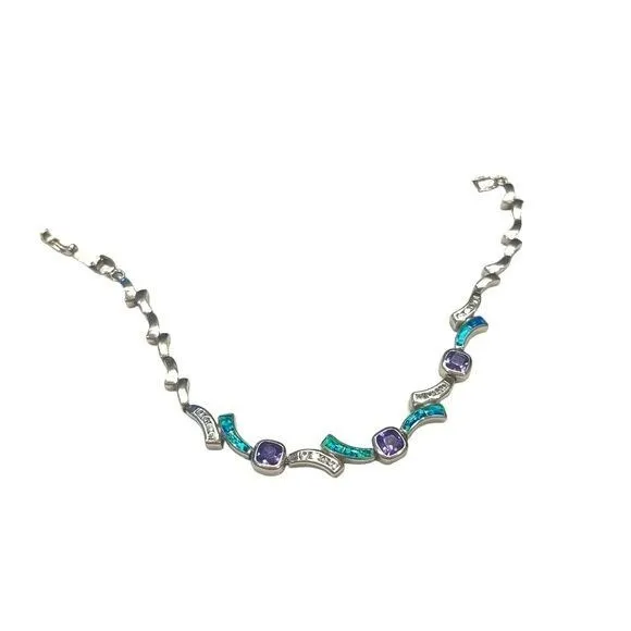 Mermaid bracelet: abalone & amethyst silver bracelet beachy vibes summer crystal