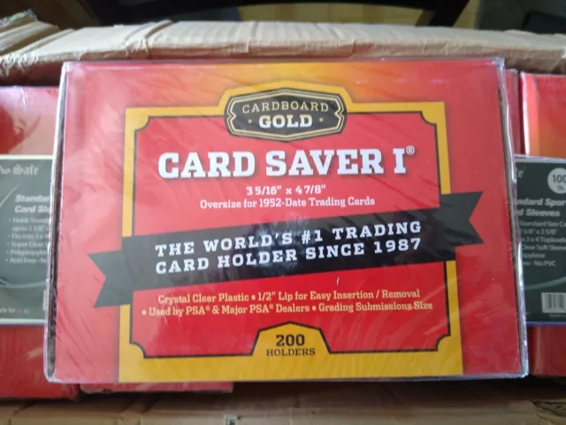 1 Box of 200 Card Saver 1 Semi Rigid Card Holders plus 2 Packs Soft Sleeves