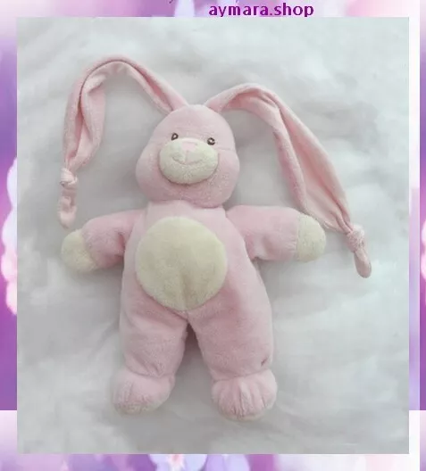 Doudou Peluche Lapin Rose Et Blanc Gipsy