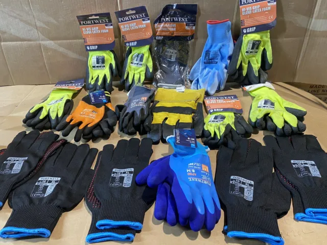 Job Lot Wholesale 17 Mixed Portwest Grip - Glove High Dexterity Workwear Gloves