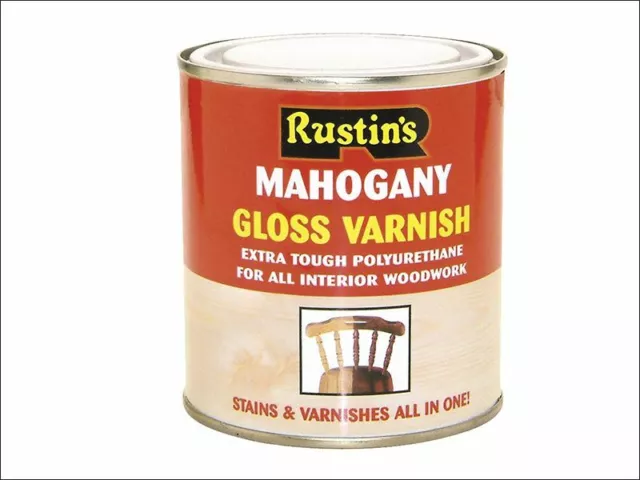 Rustins - Barniz de poliuretano y mancha brillo Nogal 500 ml