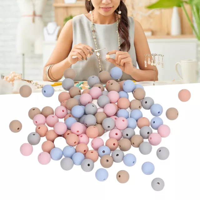 100x 9mm E Beads DIY Round Multiple Colors E Loose Beads For Necklaces Baby Toys