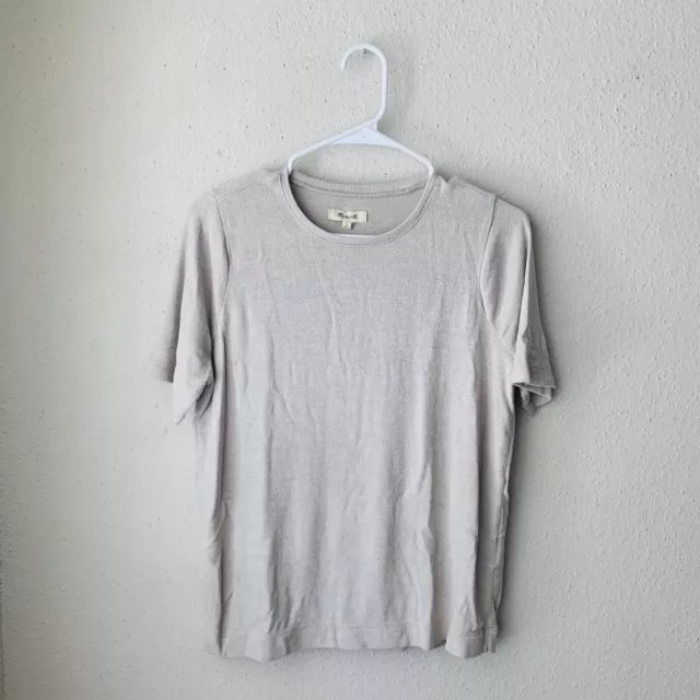 Madewell Women's Short Sleeve T-Shirt Tee Solid Light Gray Minimalist Size Small