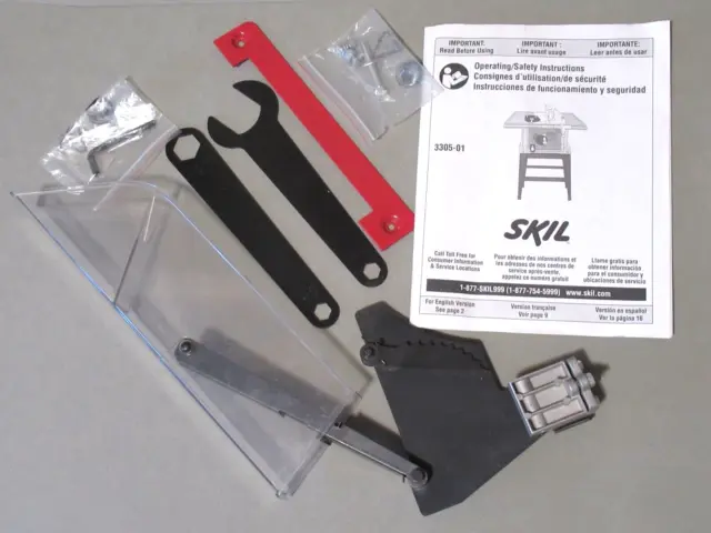 Skil Table Saw 3305-01 Instructions~Blade Guard Assembly~Wrenches~Dado Insert