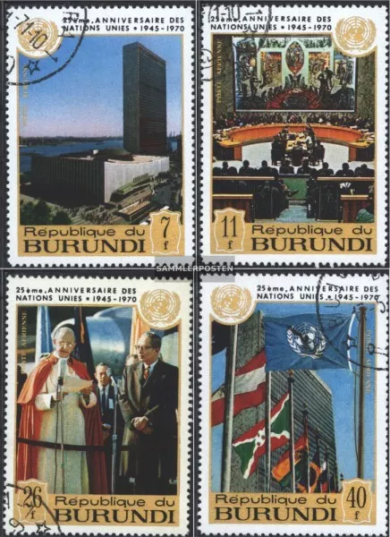 Burundi 661A-664A (complete issue) used 1970 25 years United Na