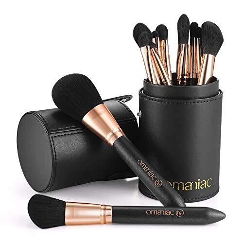 OMANIAC® Pennelli Make Up 12Pcs Set di Pennelli da Trucco Professionali con P...