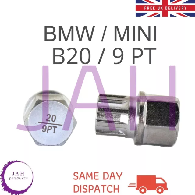 Locking Wheel Nut Security Key B20 / 9Pt Spline Ribs For Bmw Mini