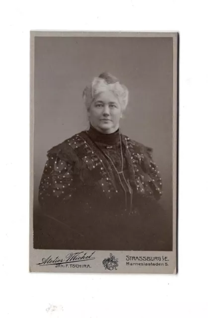 CDV Foto Damenportrait mit Widmung - Straßburg 1907