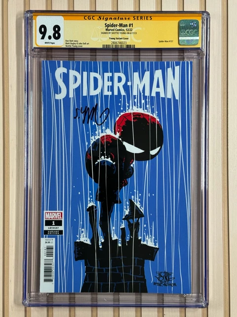 Spider-Man #1 (2022 Marvel Comics) Signed Skottie Young Variant CGC 9.8