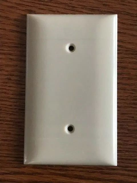 Blank Sierra Electric Ivory Cover Plate Ribbed 2-line Vintage Bakelite P-14