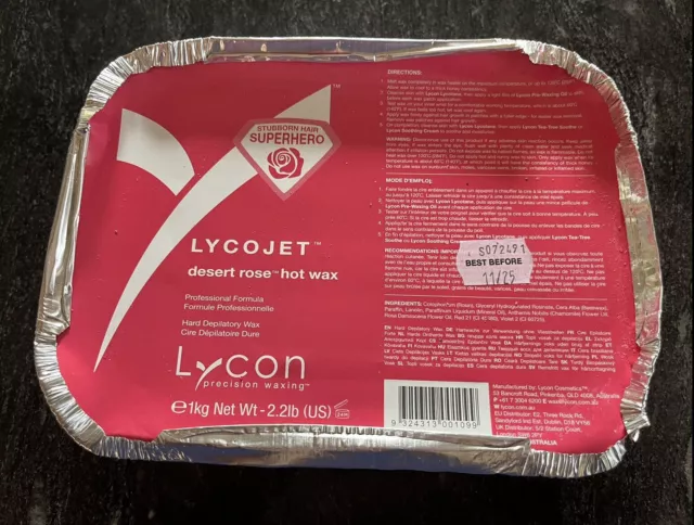 Lycon Precision Wax Lycoject Desert Rose Hot Waxing 1kg New