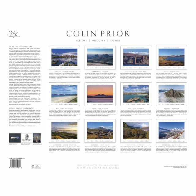 COLIN PRIOR, PANORAMIC Scotland Super Deluxe Calendar 2024 Travel £7.
