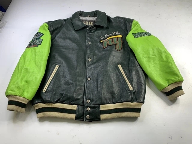 VINTAGE SIR BENNI MILES Varsity Jacket Leather Hip Hop Rap