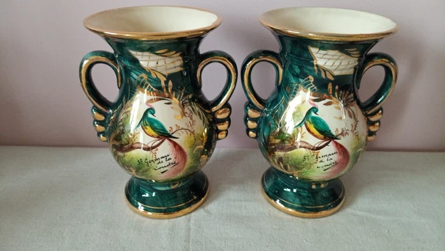 Vase  Made in Belgium en faience H.BEQUET - QUAREGNON hauteur 16 cm