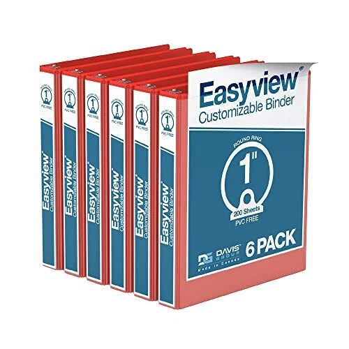Premium 1-Inch Binders with Clear-View Covers, 3-Ring Binders