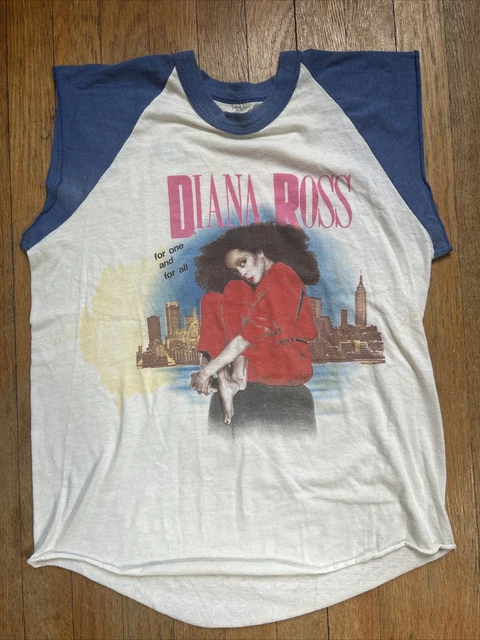 Rare Vintage 1980s Diana Ross For One And For All T shirt OFFICIAL TOUR MERCH