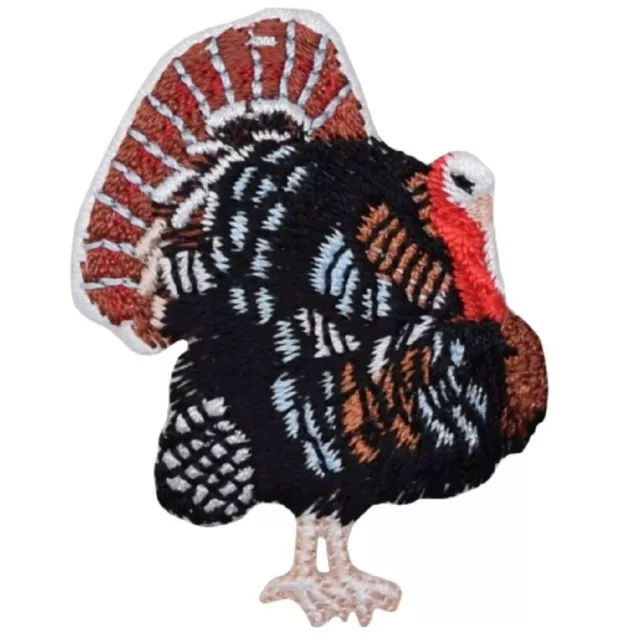 Turkey Applique Patch - Thanksgiving, Autumn, Bird Badge 2.5" (Iron on)